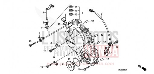 KURBELGEHAEUSEABDECKUNG (CBR600RR9,A,B/RA9,A,B) CBR600RAA de 2010